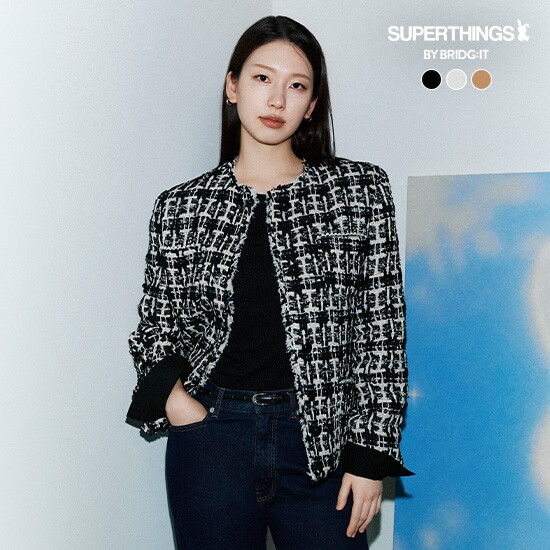 ○ [바이브리짓X슈퍼띵스] 26FW 펄 트위드 자켓 3