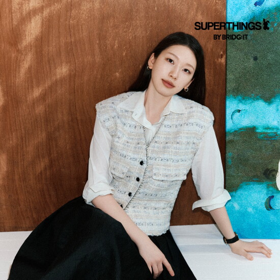 ◎ [바이브리짓X슈퍼띵스] 26FW 펄 트위드 베스트