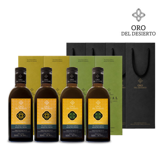 오로 델 데시에르토 엑스트라버진 올리브오일 쿠파주 500ml*2병 + 피쿠알 500ml*2병 + 쇼핑백 4장