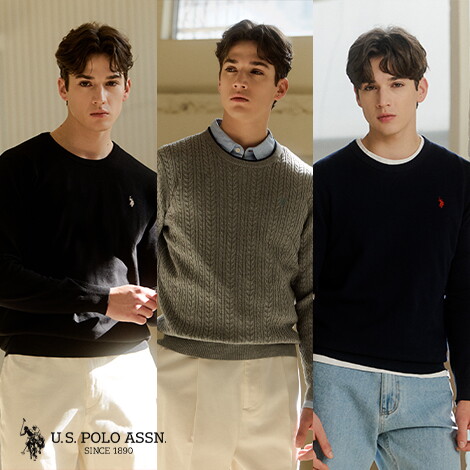 (B)USPA 26FW 남성 긴팔 라운드니트 3종