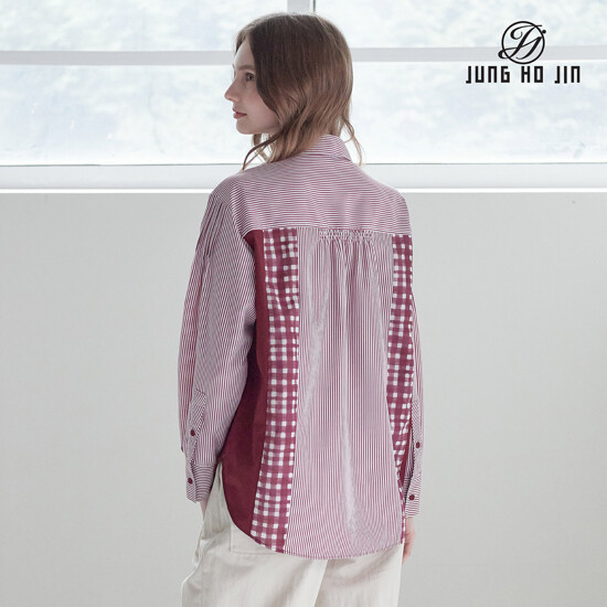 [Jung Ho Jin] 정호진 26FW 여성 멀티 패턴 셔링 셔츠 블라우스 1종 4