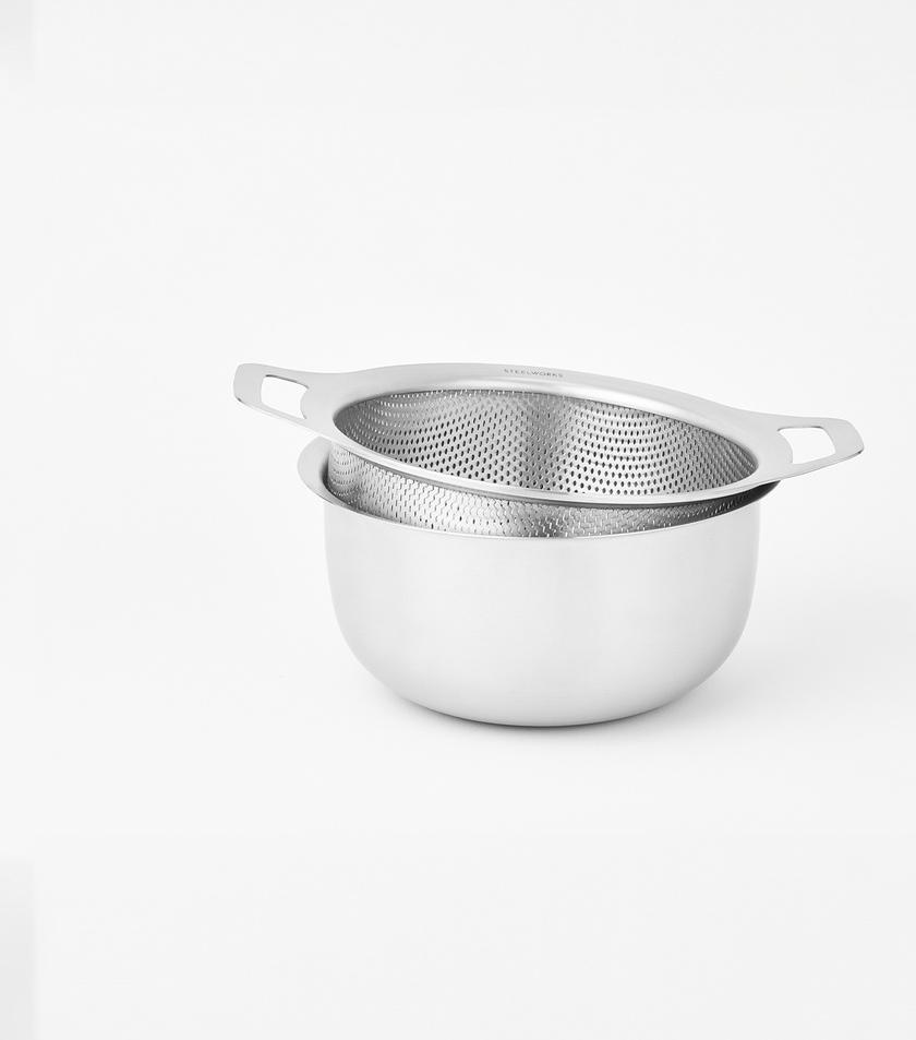 [정상가 59,500원]  스테인리스 스틸 믹싱볼+펀칭볼 세트 18cm