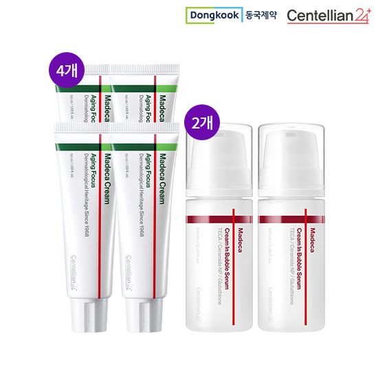 [동국제약X서하네] 마데카크림 2026 에이징 포커스 50ml x 4개 마데카 인 버블세럼 100ml x 2개