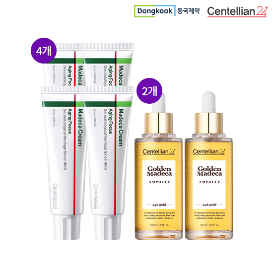 [동국제약X서하네] 마데카크림 2026 에이징 포커스 50ml x 4개 마데카 골든 앰플 50ml  x 2개
