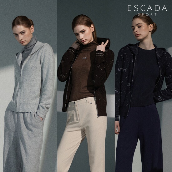 ○ 에스카다스포츠 26FW 여성 메탈로고 자카드 후드 집업1종