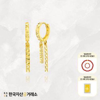 (방송에서만) 한국자산금거래소 KAGE18K스퀘어 컷팅 드롭 귀걸이+추가
