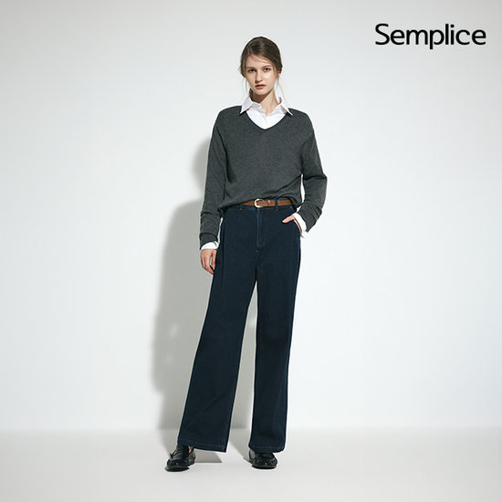셈플리체 26FW 최신상 폴드 핀턱 니팅팬츠 2종 여성용 3