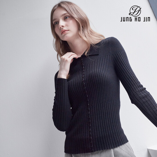 [Jung Ho Jin] 정호진 26FW 여성 미니 버튼 칼라 골지 니트 1종 2