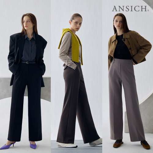 [안지크]26FW NEW 세미와이드 히든밴딩 팬츠 3종