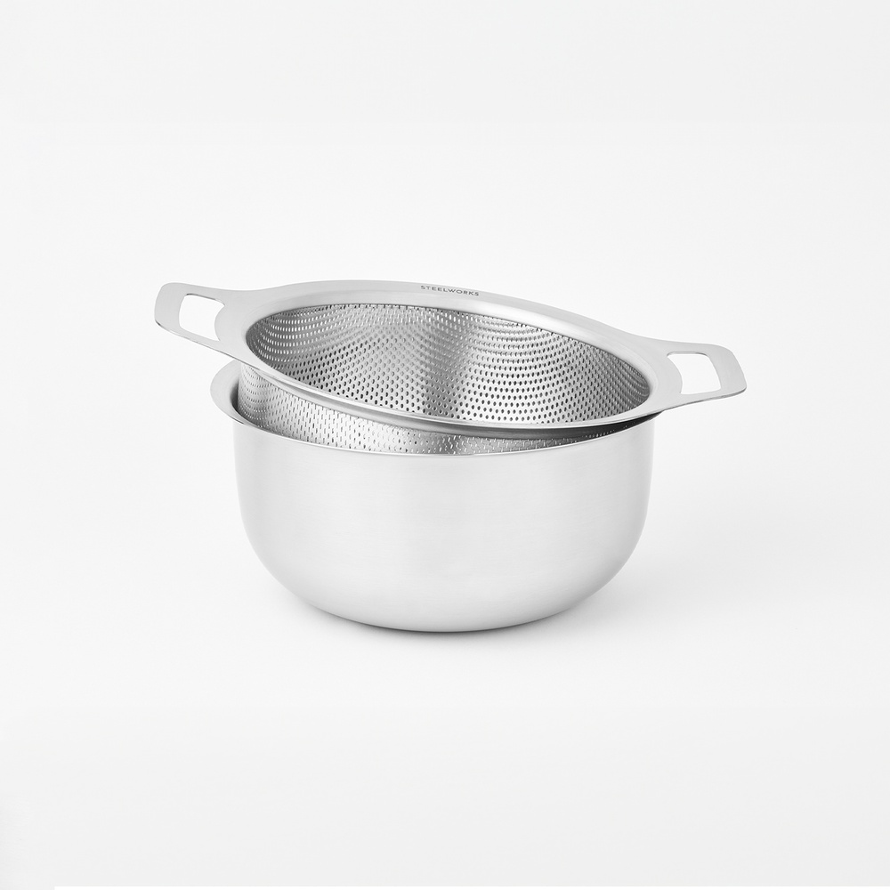 [정상가 72,000원]  스테인리스 스틸 믹싱볼+펀칭볼 세트 21cm