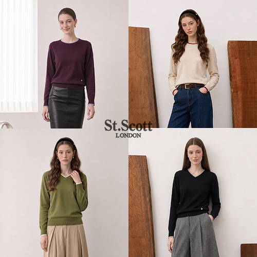 [St.Scott] 세인트 26FW 멜팅터치 컬러 블록 니트 4종