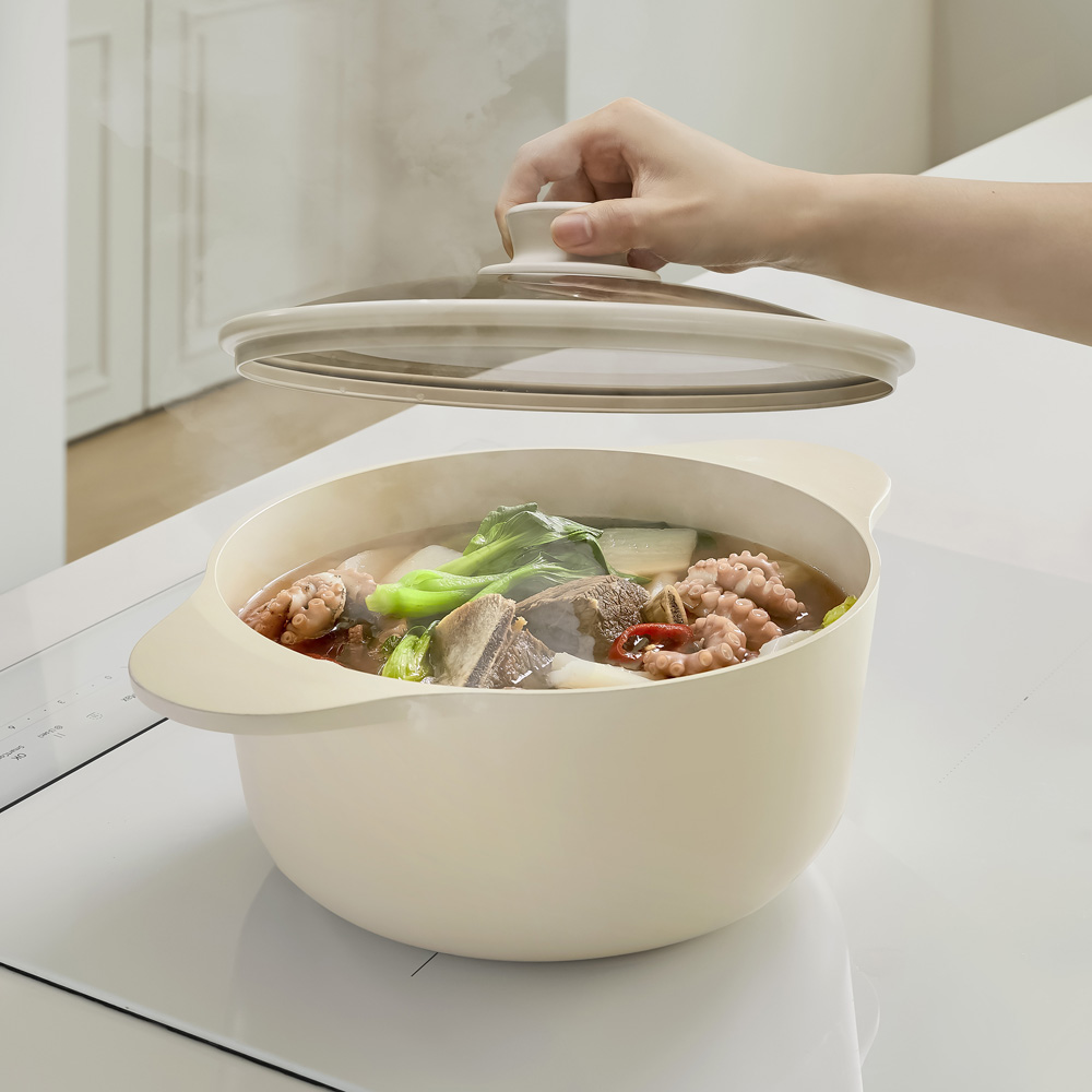 인덕션 주물 아이콘 오트밀크 편수냄비 18cm 3