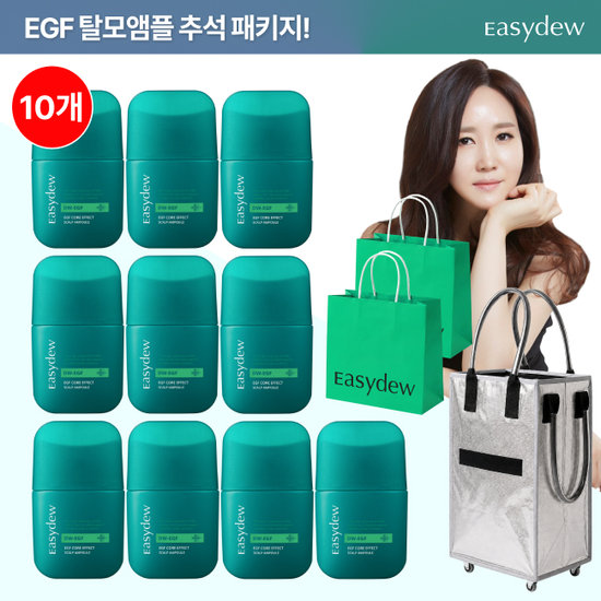 대웅제약 이지듀 코어 이펙트 스칼프 탈모앰플 80ml*10 + 롤링카트*1 +  쇼핑백*2