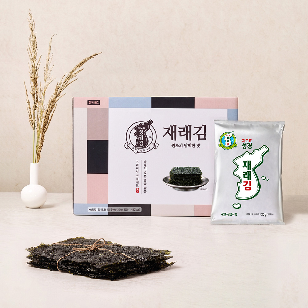 선물세트 행복B호 재래전장김 30g x 8봉 2