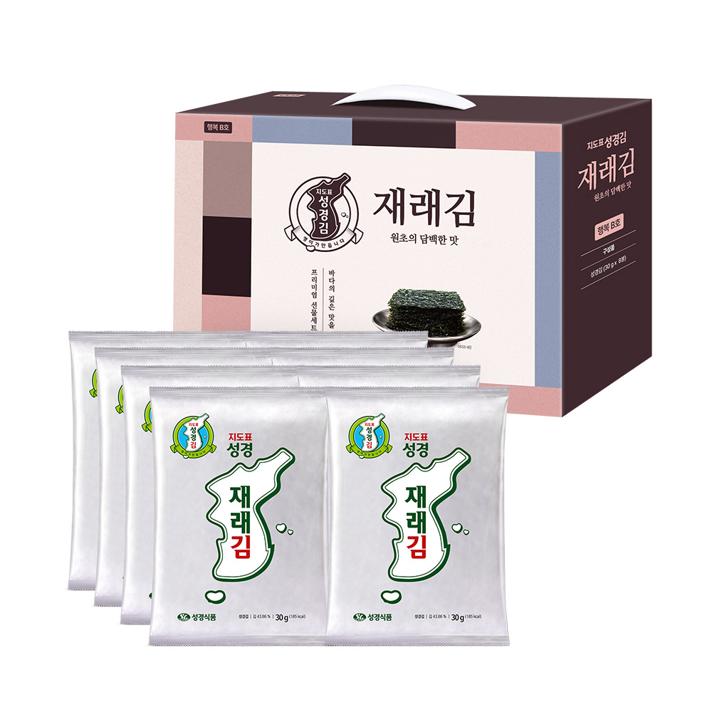 선물세트 행복B호 재래전장김 30g x 8봉 3