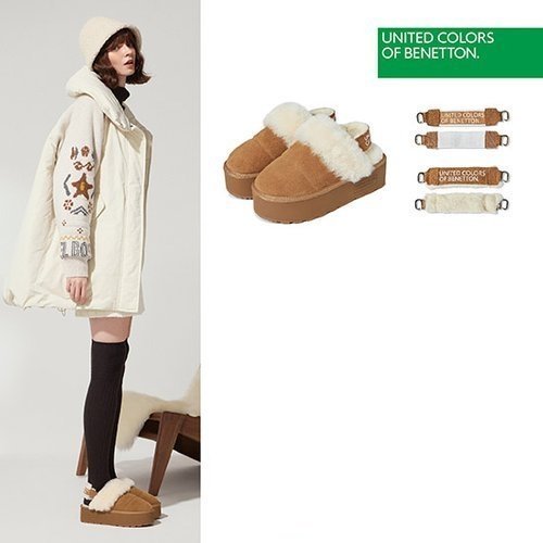 [베네통] BENETTON 천연가죽 양털 샌들 (초특가)
