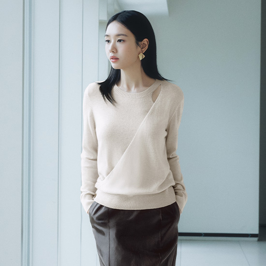 [미리주문10%]26FW 울캐시 블렌드 레이어드 니트 3