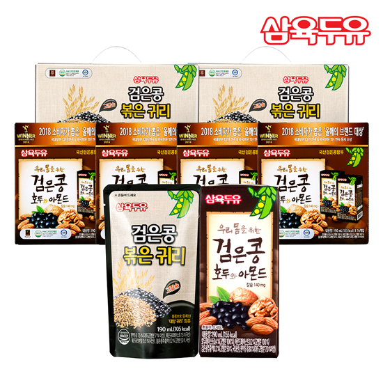 삼육 검은콩 볶은귀리 30팩 +검은콩 호두와아몬드 64팩 총94팩