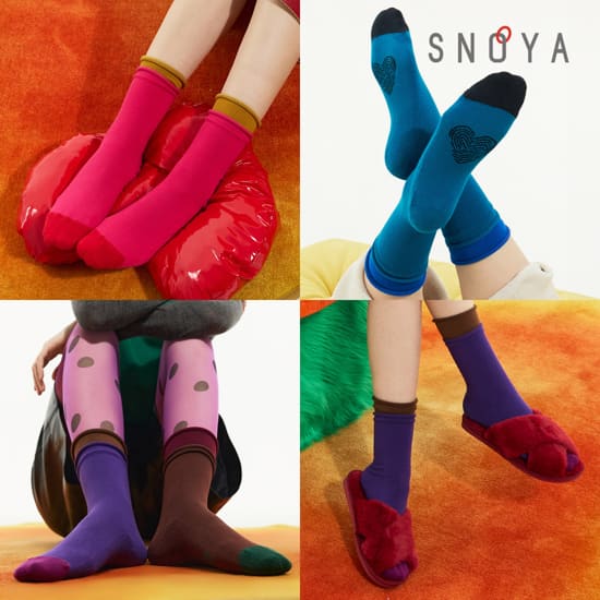 [SNOYA]스노야 26FW 컬러레이어 배색 양말 4종