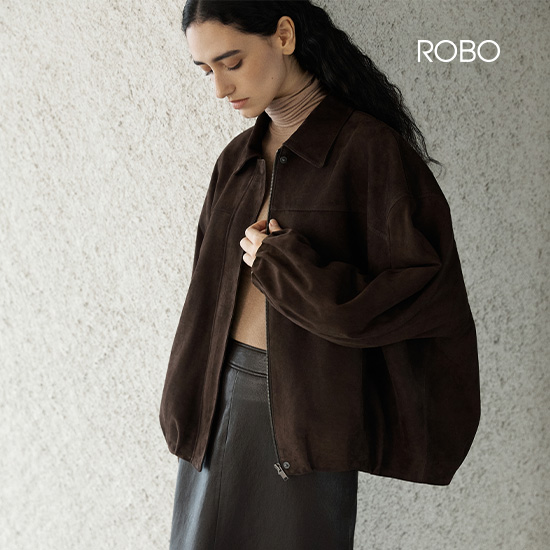 26F/W 스웨이드 셔링 크롭 블루종 2