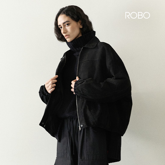 26F/W 스웨이드 셔링 크롭 블루종
