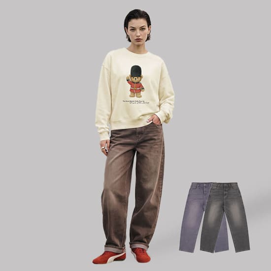 [PEOPLE OF THE WORLD] 프리미엄 컬러배럴 데님