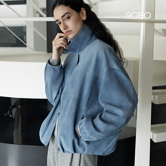 26F/W 스웨이드 셔링 크롭 블루종 3