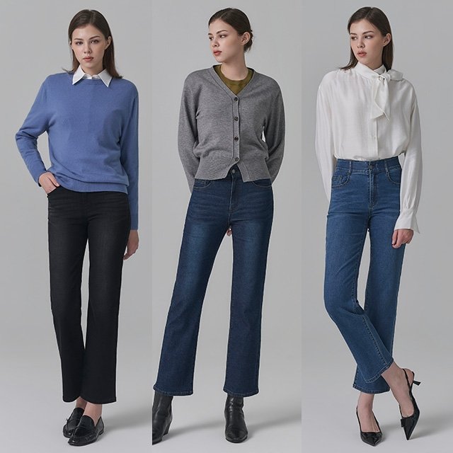 뱅뱅 26FW 여성 라이크라 스트레이트 데님 3종