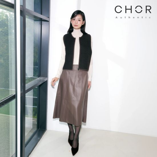 코어 어센틱 26FW 리얼 레더 스커트 2