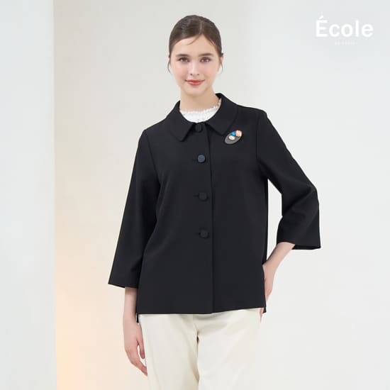 [Ecole de Paris] 에꼴드파리 26FW 스카프 브로치 자켓 2종 (자켓+스카프) 2