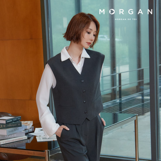 모르간 26FW FAUX FUR 후드 베스트