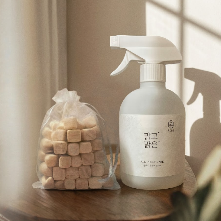 맑고맑은 탈취제 편백수 스프레이 500ml + 편백큐브 50g