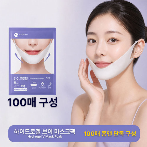 [홈앤쇼핑단독] 로로스키니 콜라겐 하이드로겔 브이라인 리프팅 턱마스크 100매