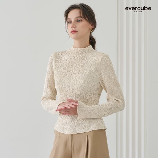 에바큐브꾸띄르 26FW 레이어볼륨 플리츠 블라우스 2