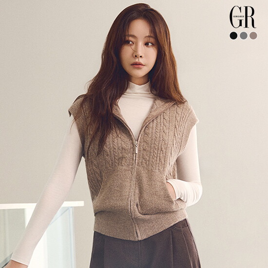 26FW 시퀸 케이블 집업 베스트 3종