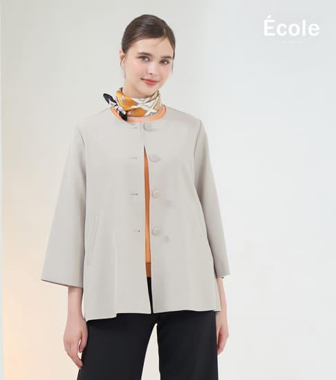 [Ecole de Paris] 에꼴드파리 26FW 스카프 브로치 자켓 2종 (자켓+스카프) 3