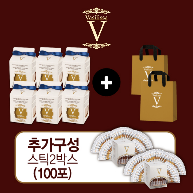 유기농 로얄젤리 감로꿀 6병+허니스틱 100포