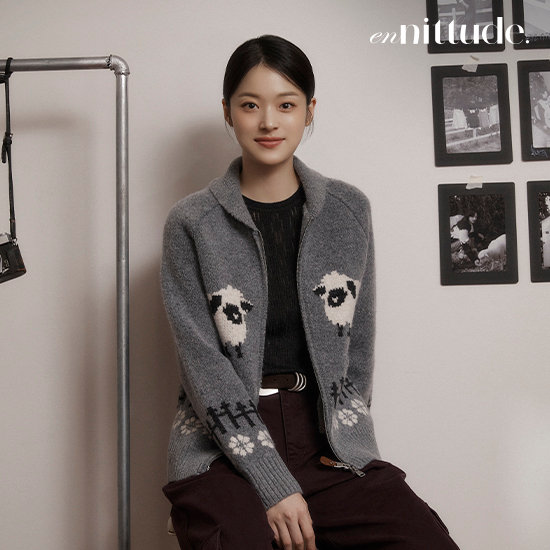 엔니튜드 26FW 울 코위찬 집업 니트 재킷 여성용 2