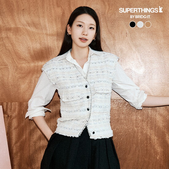 [바이브리짓X슈퍼띵스] 26FW 펄 트위드 베스트 3
