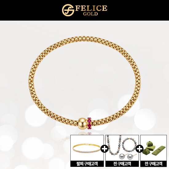 ○ 18K GOLD 라보엠 팔찌 + 멀티펄 3종세트 + 실버 테니스 팔찌 3