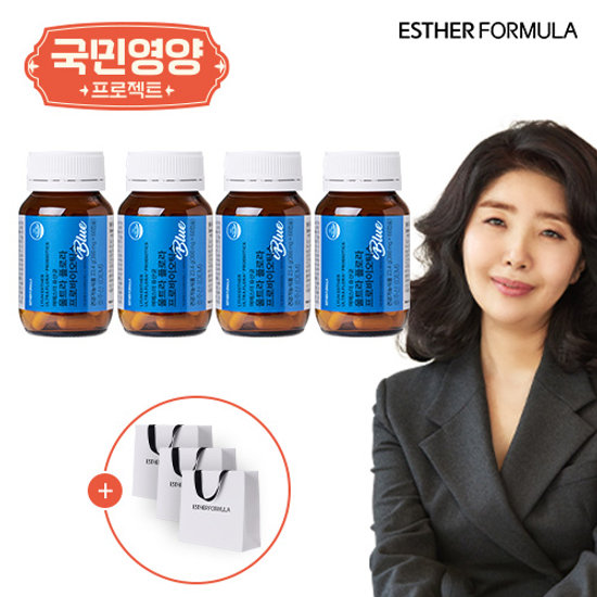 여에스더 국민영양프로젝트 유산균 블루 4병(8개월) +쇼핑백