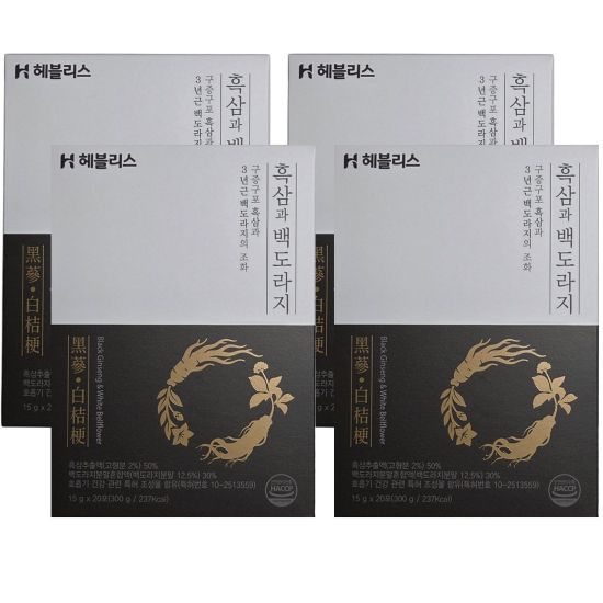 헤블리스 흑삼과백도라지 300g(15g * 20포) x 4통, 총 80포