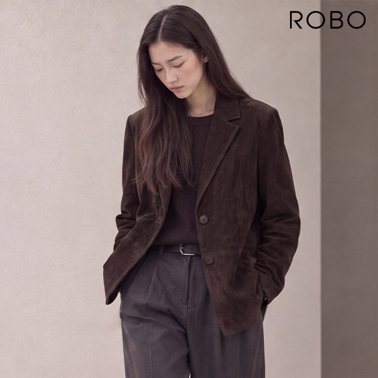 로보 26FW 스웨이드 테일러드 하프 재킷 2
