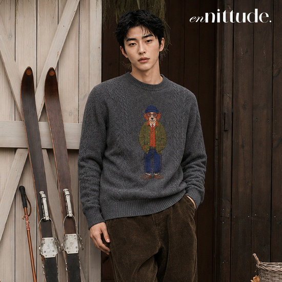 엔니튜드 26FW 울100 인타샤 니트 남성용