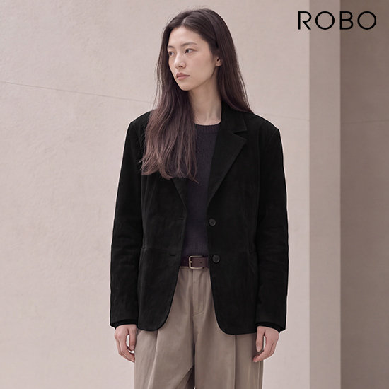 로보 26FW 스웨이드 테일러드 하프 재킷 3