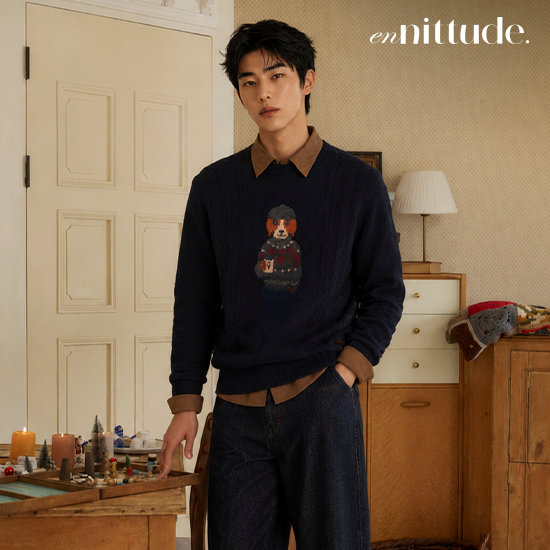엔니튜드 26FW 울100 인타샤 니트 남성용 2