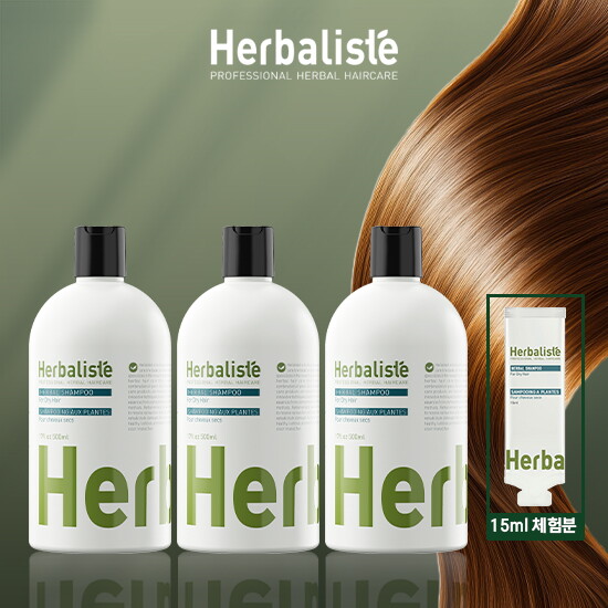 [샴푸 패키지] 허벌리스테 샴푸 500ml*3통 + (무료체험) 샴푸 15ml*1개