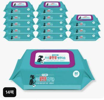 듀듀클린 위생끝판왕 행주티슈 14팩