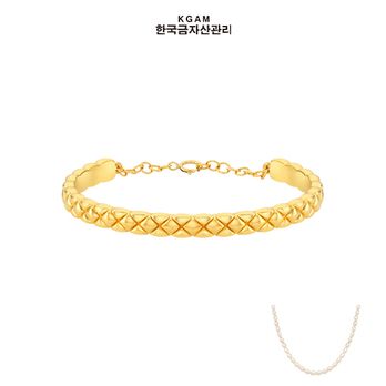 (방송에서만)[한국금자산관리] KGAM 24K 순금 볼륨 크로스 뱅글팔찌+추가