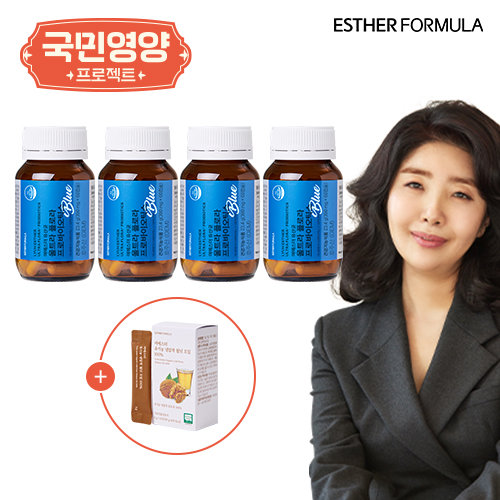 [국민영양] 여에스더 유산균 블루 8개월분(4병) +  유기농 월넛오일 1박스